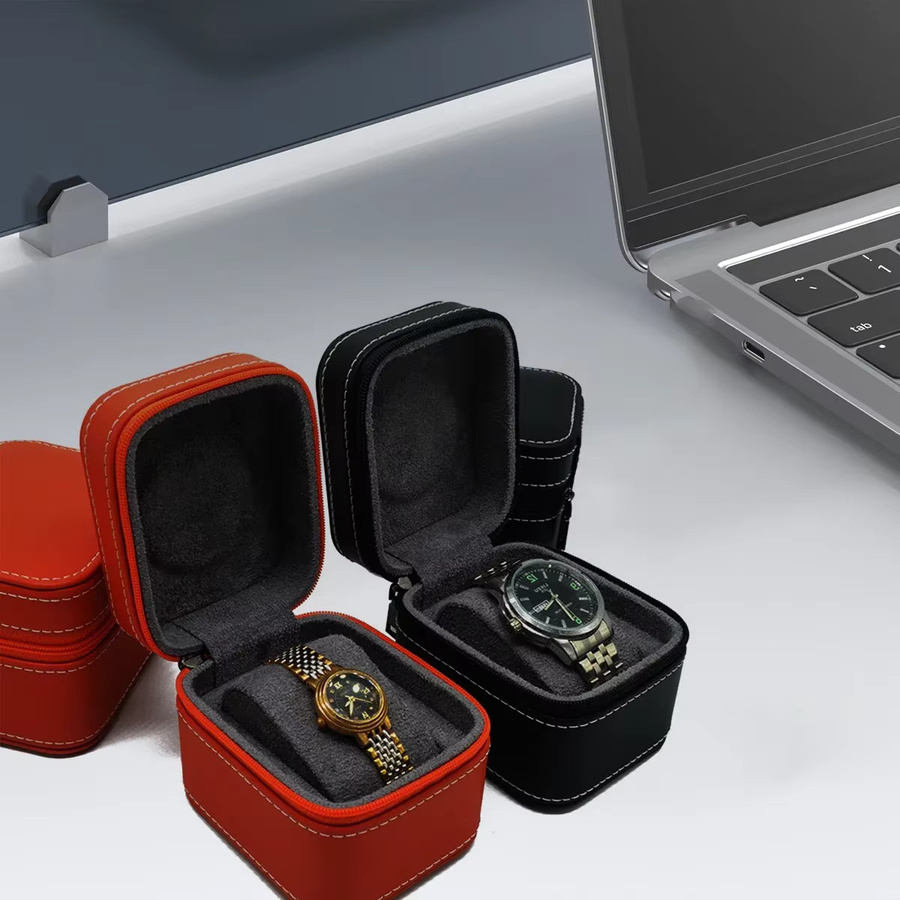 Geekthink Uhrenbox, PU-Leder, Schwarz, Unisex - Bild 3