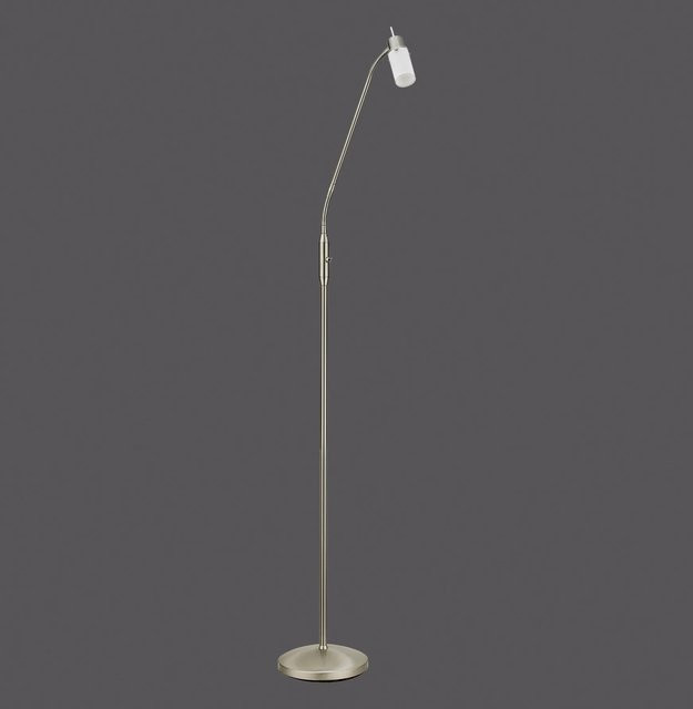 Just,ight. LED-Stehleuchte Max modern in Silber mit Glas und Stahl, Höhe: 111 bis 157 cm - Bild 1