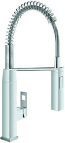 Grohe Spültisch-Einhebelmischer Eurocube in Chrom mit herausziehbarer Profibrause und schwenkbarem Auslauf - Bild 1