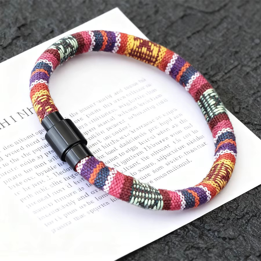 diffone Armband, bunt, geflochtenes Seil, Messing, Herren - Bild 3