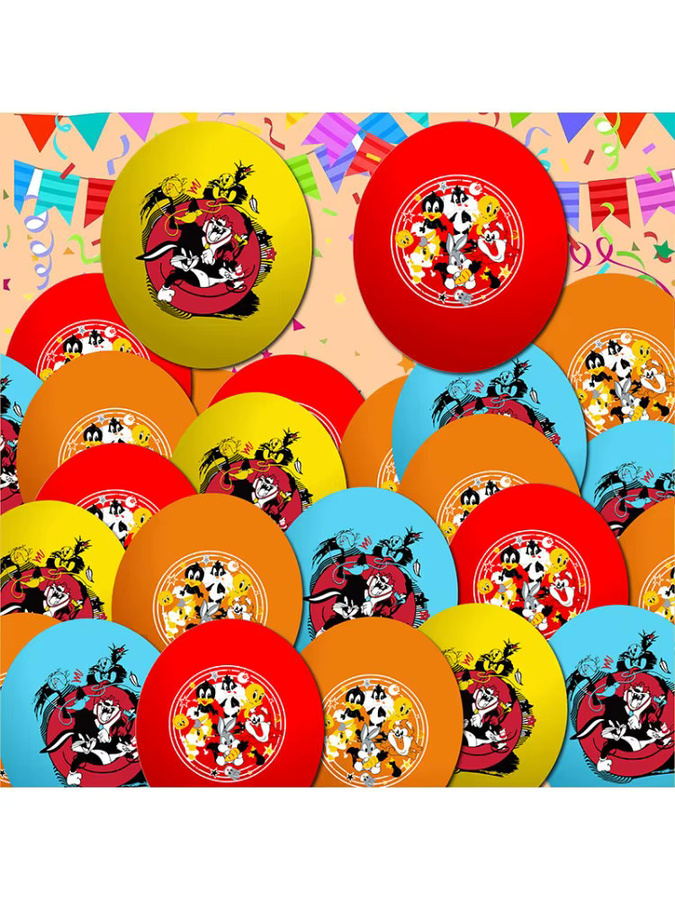 Warner Bros. Looney Tunes Latexballons in Mehrfarbig, 30,48 cm Durchmesser, ideale Dekoration für Kindergeburtstage und Babypartys - Bild 3