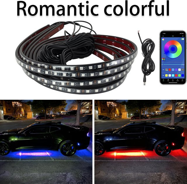 WUMFIRE Auto Underbody LED Neon Kit mit RGB Umgebungsbeleuchtung, App- und Fernbedienung-Steuerung, Multicolour Neon Flex Streifen - Bild 1
