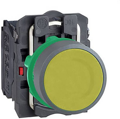 Schneider Electric XB5AA55C0 Drucktaster aus Kunststoff, gelb, tastend, 1Ö+1S, 22mm - Bild 1