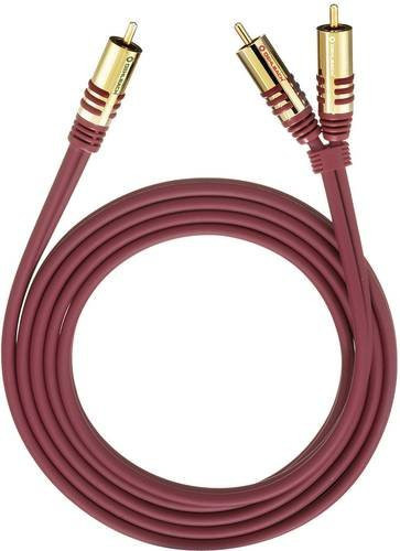 Oehlbach Cinch Audio Y-Kabel RCA 2 auf 1, 8,00 m, Rot vergoldet - Bild 1