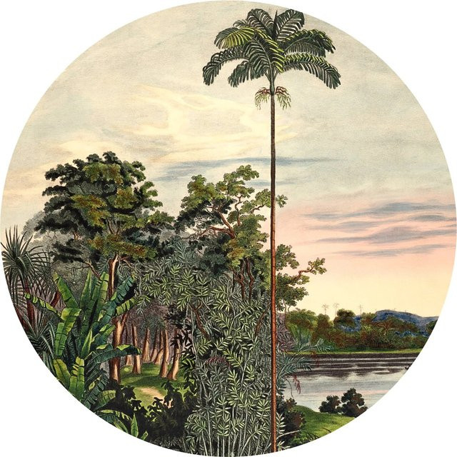 Komar Vliesfototapete Dot Vintage Landscape selbstklebend multicolor Ø 125 cm - Bild 1