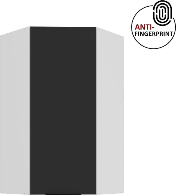 ARIA Eckhängeschrank Schwarz Matt Anti Fingerprint Breite: 60 cm, Höhe: 90 cm - Bild 1