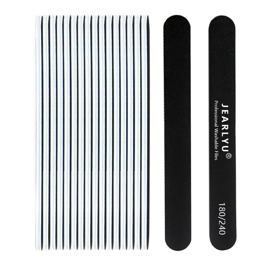 JEARLYU Nagel Feilen, 25/50 Stück, 180/240 Körnung, Schwarz, Unisex - Bild 5