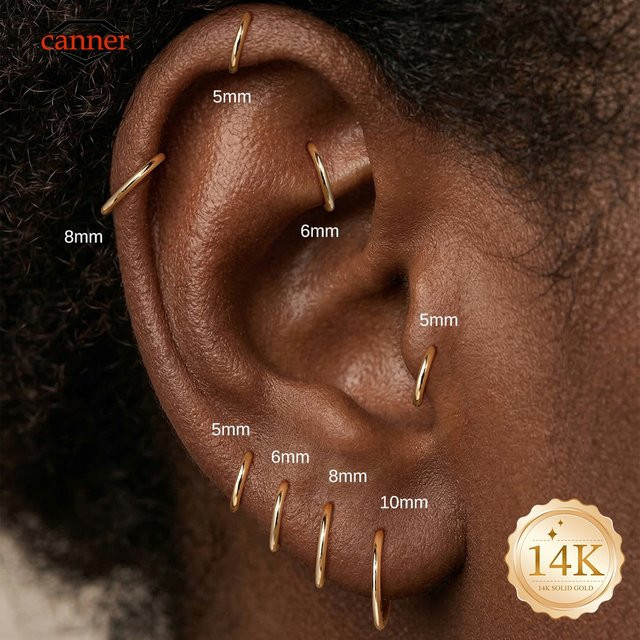 CANNER Creolen-Ohrring, Titan, Gold, Unisex - Bild 1
