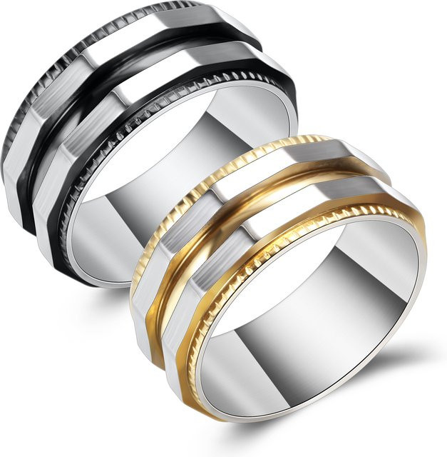 VQYSKO Ring Edelstahl, 8 mm, unregelmäßig, Stachelkante - Bild 1