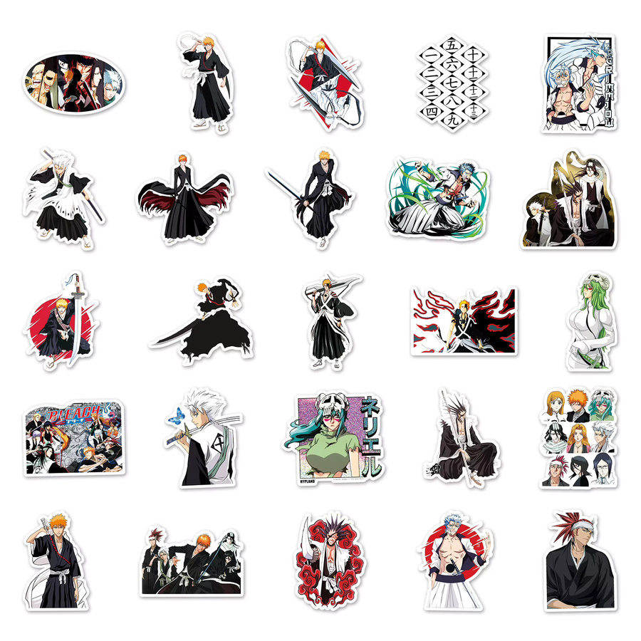 Bandai BLEACH Charakter Cartoon Koffer Wasserdichte Aufkleber, Bunt / Mehrfarbig, 50 Stück - Bild 4