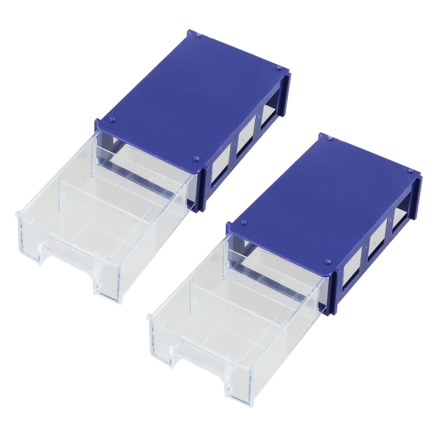 Stapelbare Kunststoff Hardware-Teile Lagerbox für Schrauben und Werkzeug Organizer in Transparent und Blau - Bild 3