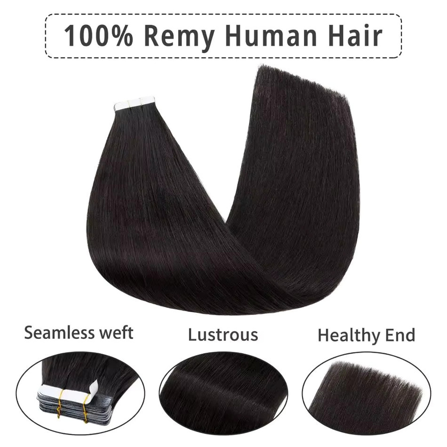 xbeauty Tape-in-Haarverlängerungen, Echthaar, glatt, 20 Stück, Damen - Bild 2