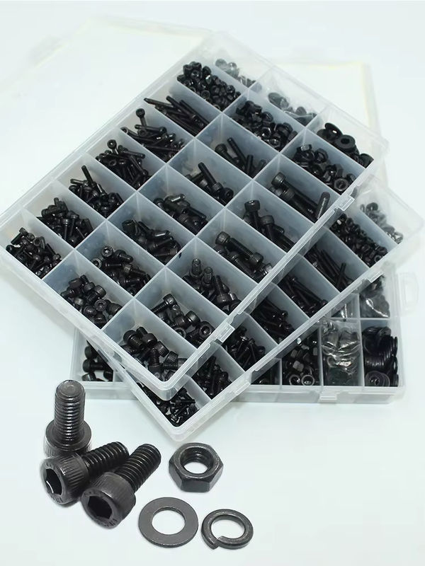 YMAX Schraubenset mit Innensechskantschrauben, Muttern und Unterlegscheiben aus Kohlenstoffstahl Güteklasse 12.9 in Schwarz, M2 bis M6 - Bild 7