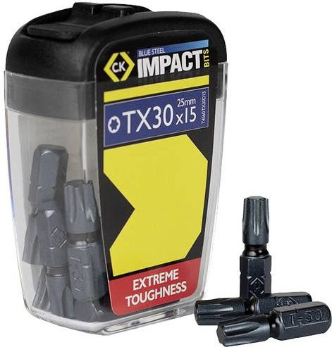 C.K Blue Steel T4560 TX30D15 Sechskant-Bit Set, 15-teilig, Blau/Schwarz - Bild 1