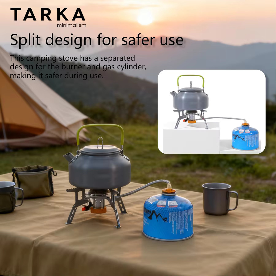 TARKA Backpacking-Gasbrenner Campingkocher mit Adapter und Aufbewahrungsbox - Bild 3