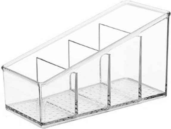XYNN Desktop Organizer aus Kunststoff in Transparent als Aufbewahrungsbox für Fernbedienungen, Handys und Kosmetikpinsel mit mehreren Fächern - Bild 1