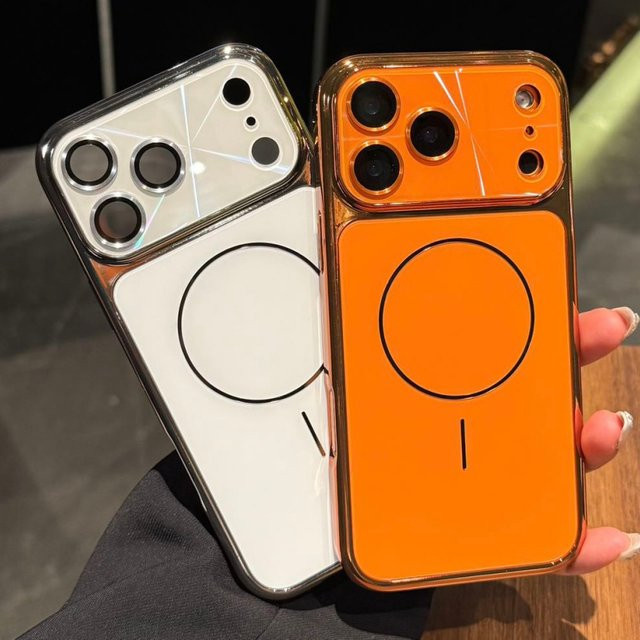 Stoßfeste MagSafe Schutzhülle mit Laser-Design für Apple iPhone 17, 16, 15, 14, 13 Pro Max in Pink - Bild 1