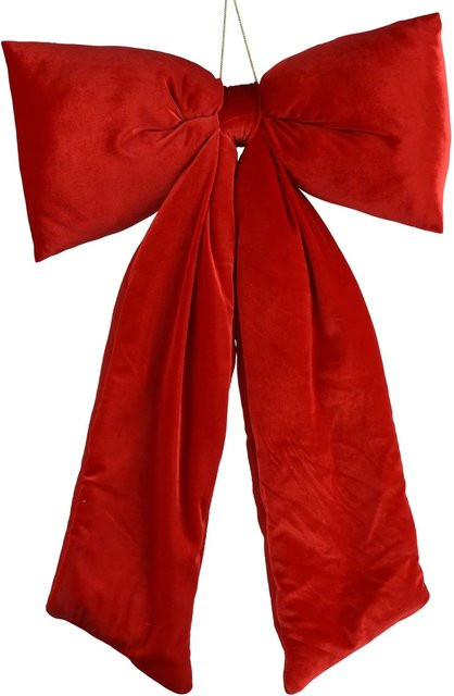 Decoris Deko-Schleife Rot für Weihnachten, B/H/T: 80 x 48 x 9 cm - Bild 1