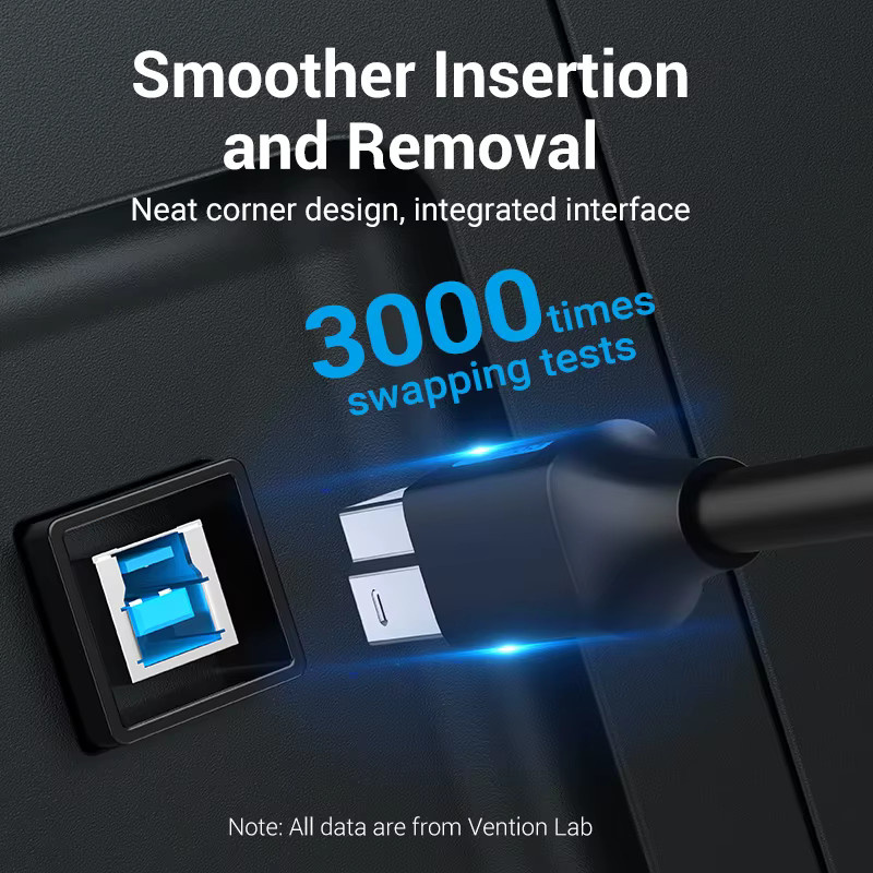 Vention USB 3.0 Druckerkabel Typ A auf Typ B in Schwarz - Bild 4