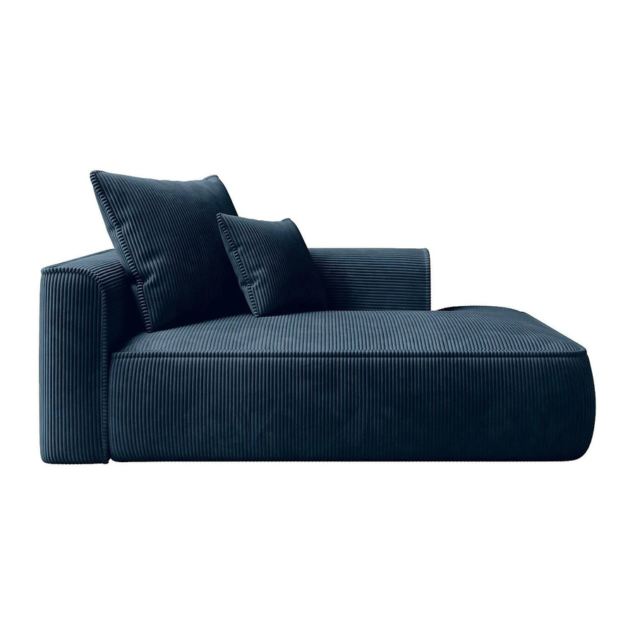 Vente-unique Recamiere Pineta ohne Schlaffunktion in Blau mit Cord-Bezug B/T/H: 180 x 115 x 67 cm - Bild 2