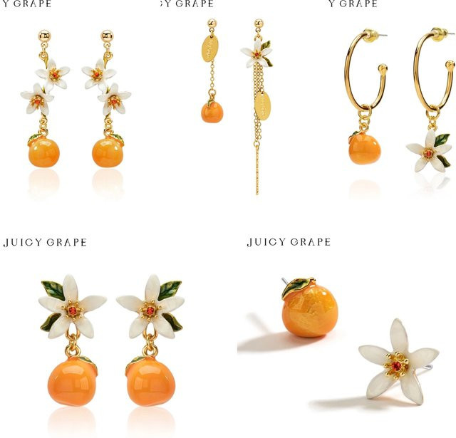 Juicy Grape Ohrringe Ohrstecker, Gold, Damen - Bild 1
