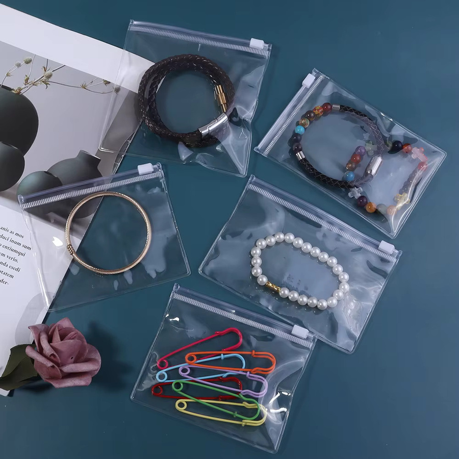 10er Set transparente PVC Aufbewahrungsbeutel mit Reißverschluss für Schmuck und Perlen - Bild 2