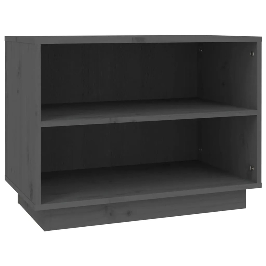 vidaXL Schuhschrank aus Kiefer-Massivholz in Grau, B/T/H: 60 x 34 x 45 cm - Bild 2