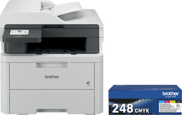 Brother DCP-L3560CDW Farbmultifunktionsdrucker in Weiß mit zusätzlichem Tonerset inklusive Drucken, Scannen und Kopieren via Wi-Fi und USB - Bild 1