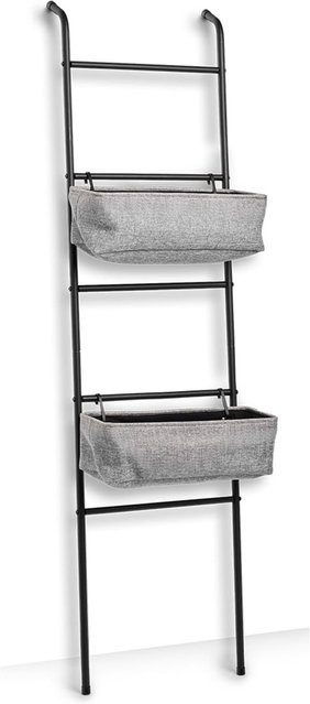 HTI-Living Leiter-Regal aus Metall und Stoff in Grau Matt mit Ablagen für dein Badezimmer - Bild 1