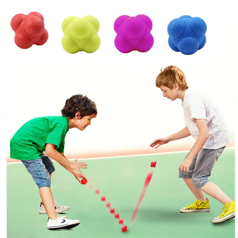 Meade Sechseckiger Fitness-Silikon-Reaktionsball, Bunt / Mehrfarbig - Bild 2