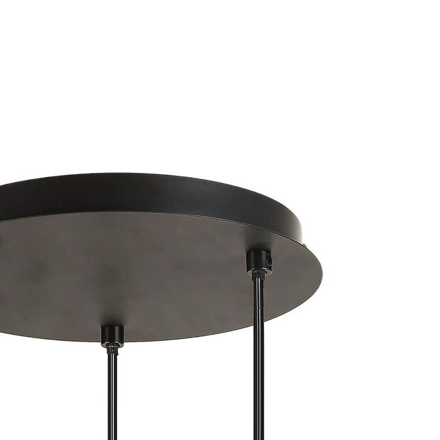Pocoline Pendelleuchte Pim in Schwarz mit bernsteinfarbenem Glas, Höhe: 120 cm, Durchmesser: 29 cm, E27, 3 Fassungen - Bild 2