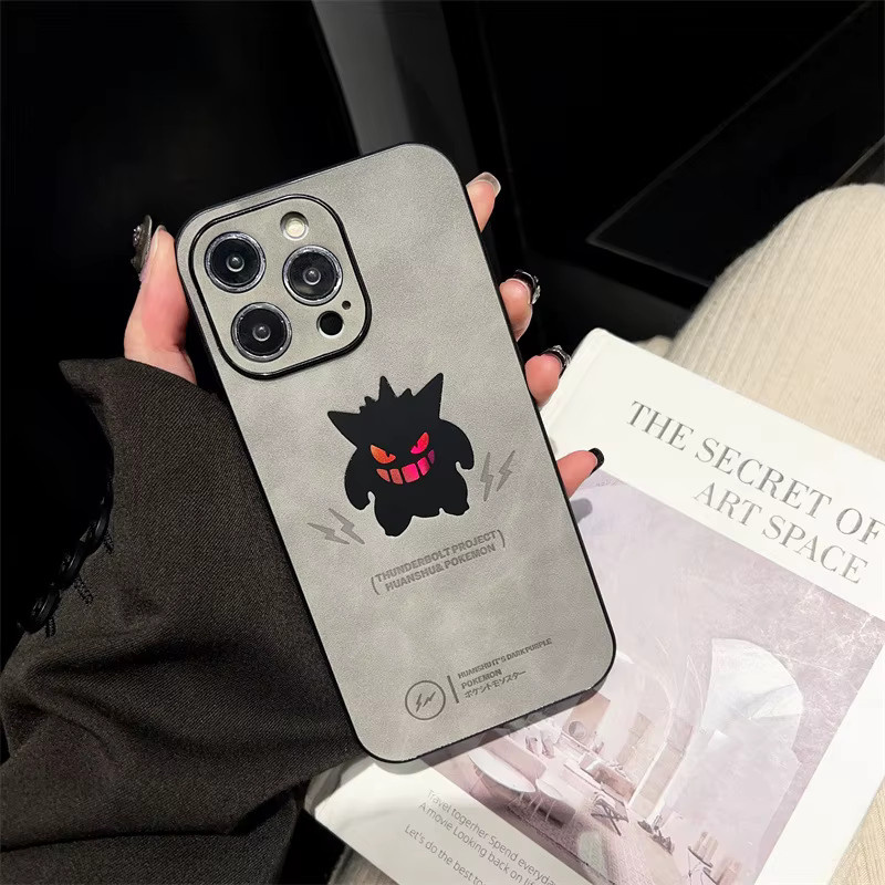 Potdemiel Gengar Handyhülle aus Kunstleder mit Laser-Design für iPhone, Farbe: Grau - Bild 2