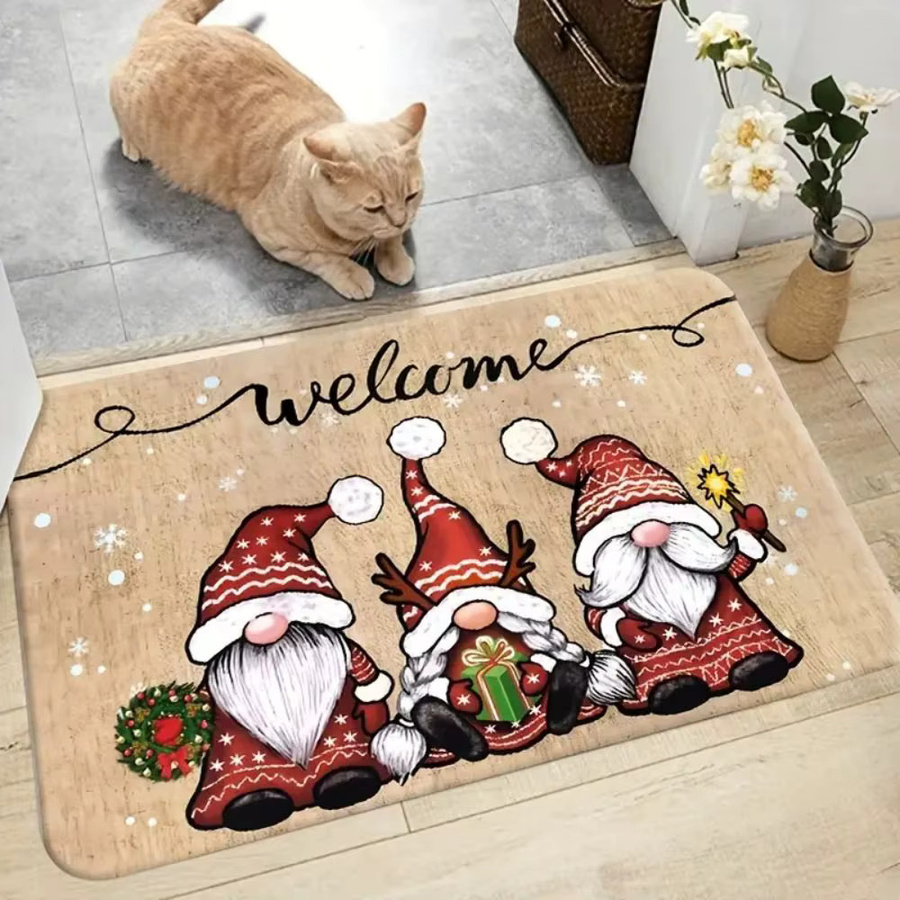 VIKAMA Weihnachtsmann Zwerg Fußmatte für Innen und Außen, Mehrfarbig, B/T: 60 x 40 cm - Bild 3