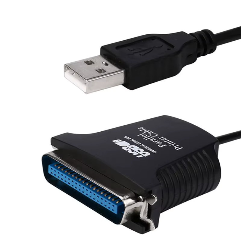 USB-zu-Parallel-Druckerkabel mit 36-poligem Adapter in Schwarz - Bild 3