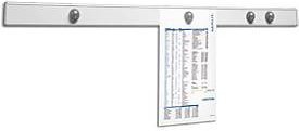 MAUL Magnet-Wandschiene MAULpro inkl. 4 Kugelmagneten aus Metall und Kunststoff in Alusilber, B: 53 mm, L: 100 cm - Bild 1