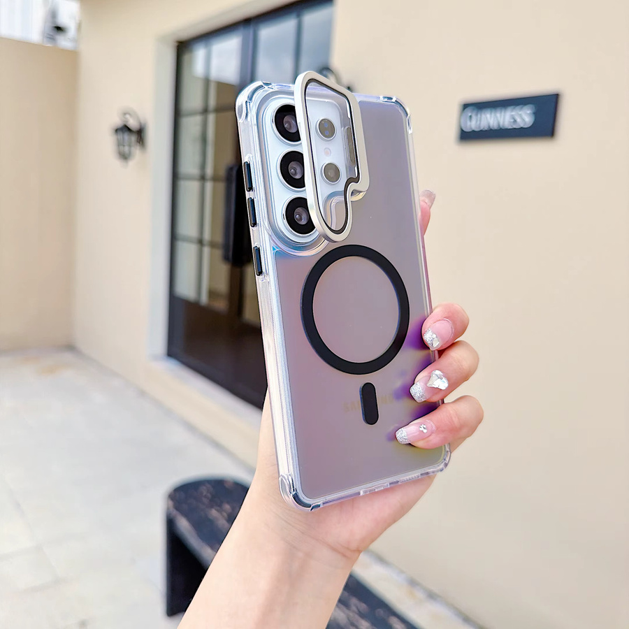 Stoßfeste Chamäleon Handyhülle mit Linsenschutz und Kickstand für Samsung Galaxy S26 S25 S24 Plus Ultra A57 A56 A37 A36 A26 A17 in Weiß - Bild 1