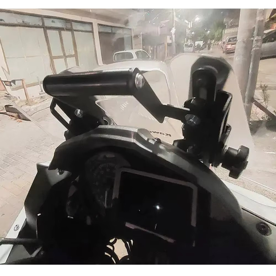 Motorrad Telefonhalterung und GPS Navigationsplatte für Kawasaki Versys 1100 SE/LT 2025-2026 in Schwarz - Bild 2