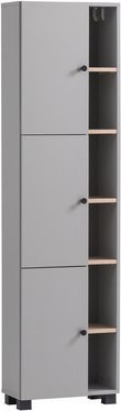 Schildmeyer Hochschrank Lugo in Platingrau mit Türen und offenen Regalfächern, Breite: 45 cm, Höhe: 167,6 cm - Bild 1