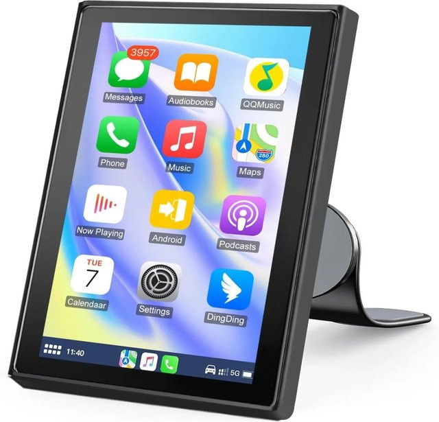 Junsun 9 Zoll Wireless Carplay Display in Schwarz mit Bluetooth und Wi-Fi - Bild 1