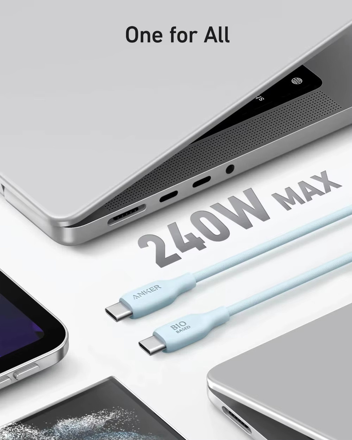 Anker 543 USB-C zu USB-C Kabel 240W PD Schnellladekabel in Weiß - Bild 3