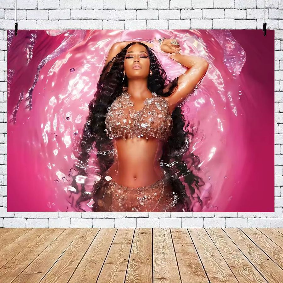 Rastar Dekorations-Tuch Nicki Minaj Fotografie-Hintergrund in Pink für Party, Schlafzimmer und Wohnzimmer - Bild 4