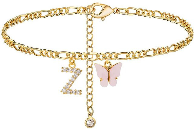 KMVEXO Fußkettchen Edelstahl, Schmetterling, Gold, Damen - Bild 1