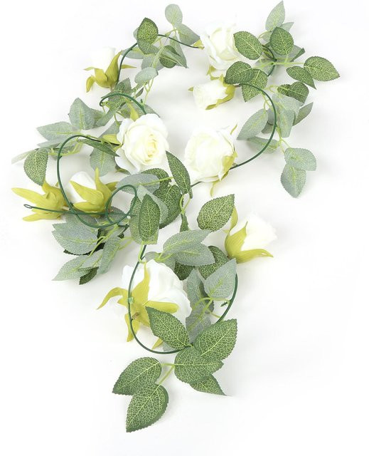 Tooarts Rosen-Blumenranke in Weiß für romantische Dekoration im Innen- und Außenbereich - Bild 1