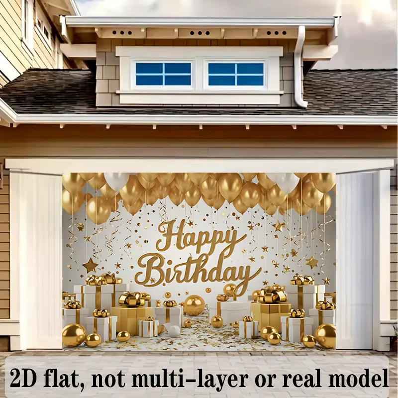 Luxuriöser 2D-Fotohintergrund aus Stoff in Gold für deine Geburtstags-Party-Dekoration - Bild 2
