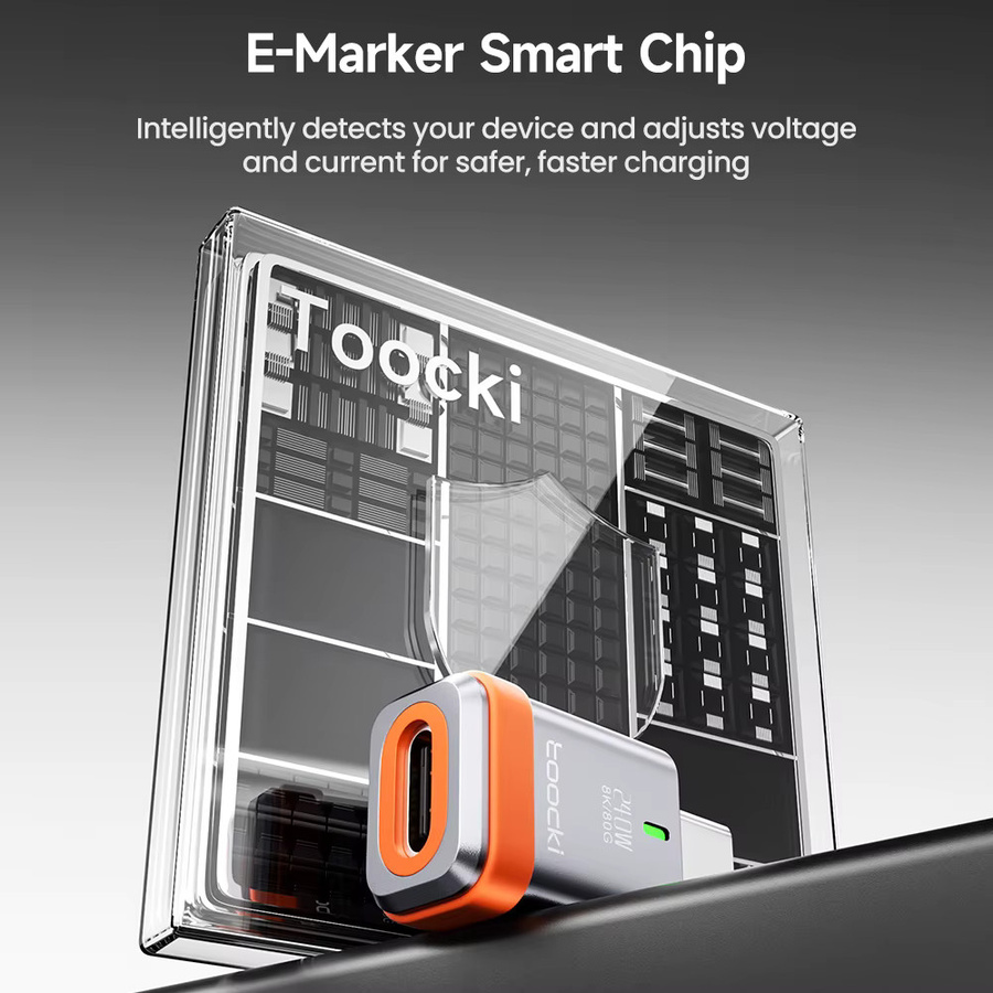 Toocki USB4.0 OTG-Adapter 240W mit 8K@60Hz und 80Gbps, 90-Grad-Typ-C-Konverter für MacBook, Laptop und Mobiltelefon - Bild 6
