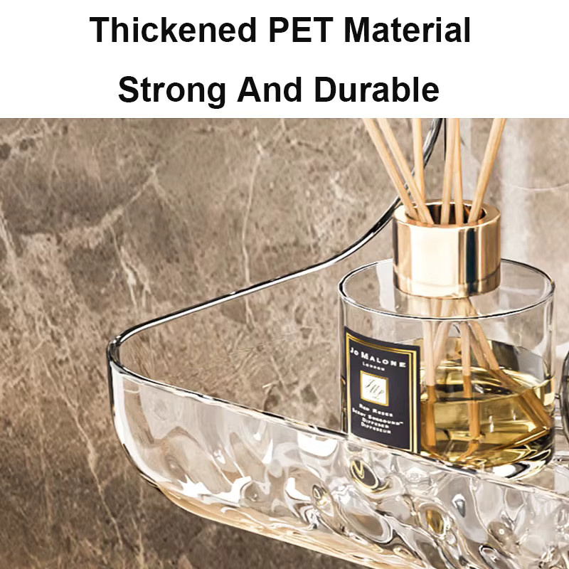 Transparentes Acryl Badezimmerregal zur Wandmontage ohne Bohren als Organizer für Dusche und Waschtisch - Bild 2