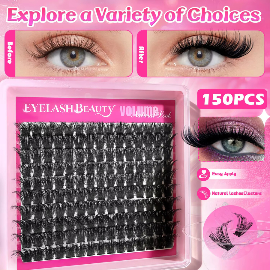 QUEENICE Künstliche Wimpern 100D, 150 Stück, Natürlich - Bild 2