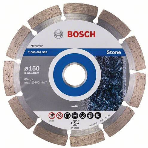 Bosch Diamanttrennscheibe Standard für Stein, Durchmesser: 150 mm, Bohrung: 22,23 mm - Bild 1