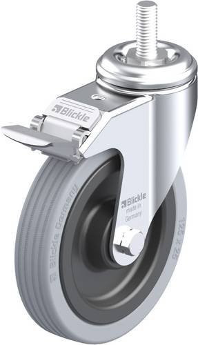 Blickle Lenkrolle LKRA-VPA 125K-FI-GS12 mit Feststeller, Farbe: Silber, Rad-Durchmesser: 12,5 cm, Tragfähigkeit: 100 kg - Bild 1