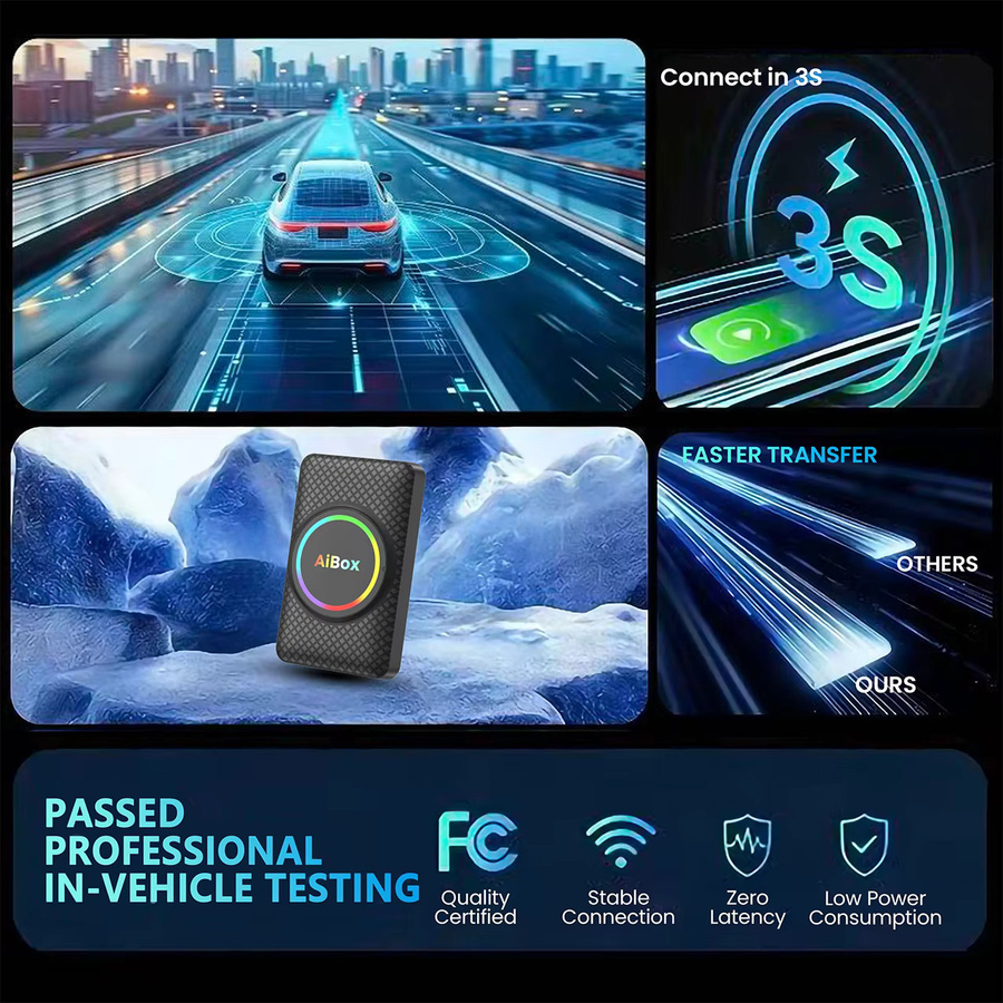 CarRocket Android 14 Ai Box mit HDMI, kabelloses Android Auto und Apple CarPlay für OEM-Fahrzeuge, Schwarz - Bild 3